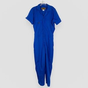 Five Rock Mechanic Workwear Jumpsuit Blue Short Sleeve Zip Coveralls Size Small